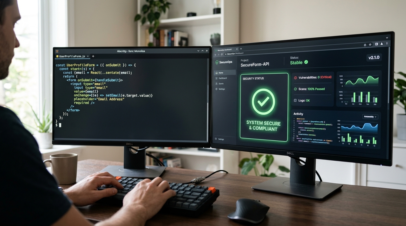 Visual representation of a developer-friendly compliant form workflow.