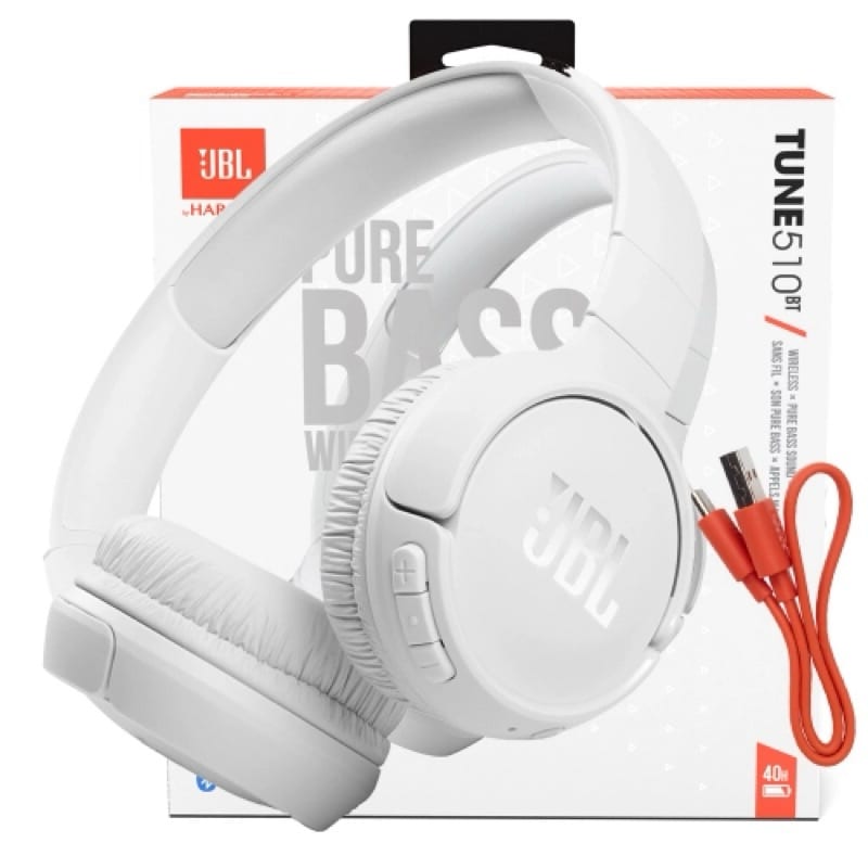 FONE BT JBL T510BT TUNE C/MICROFONE ARCO BRANCO