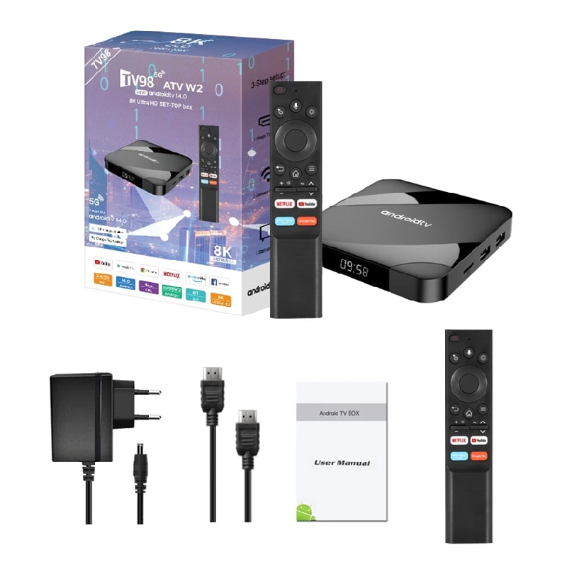 TV ANDROID BT20 8K 16GB+512G WIFI 2.4 5G