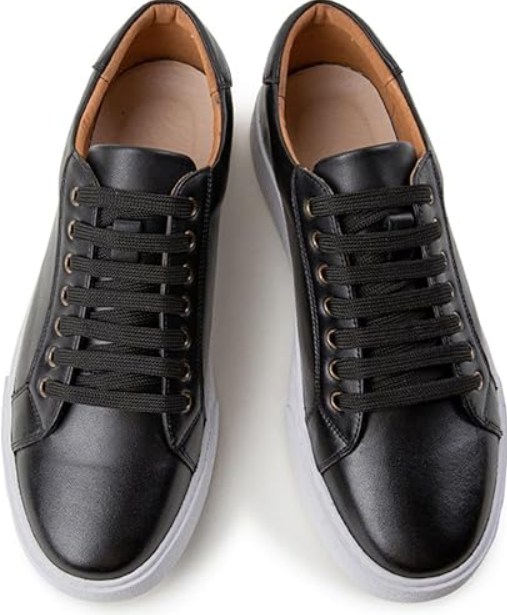 Men's Leather Fashion Sneaker British Style Polished Casual Shoes Lace Up Retro Comfortable Business Oxford Dressy Shoe.