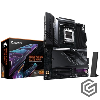 GIGABYTE B850 Aorus Elite WIFI7 ICE AM5 ATX Motherboard, AMD B850 Chipset, 4x DDR5 DIMM Slots, Up to 256GB Max Memory, 1x PCIe 5.0 x16, 3x M.2 Slots, WiFi & BT, White