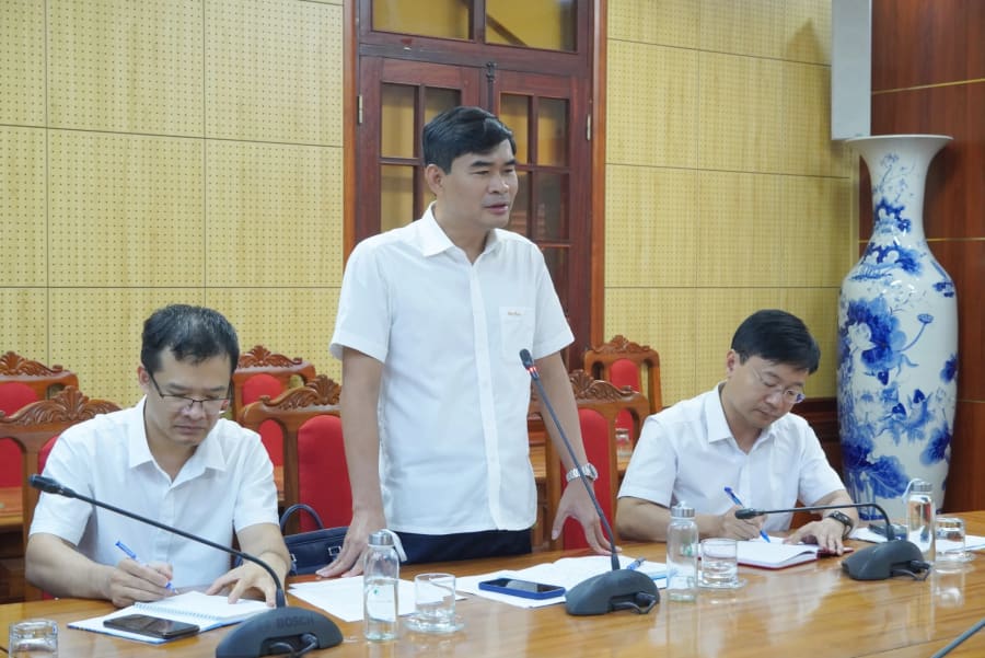 Lãnh đạo Sở Tài chính phát biểu tại buổi làm việc - Ảnh: HL