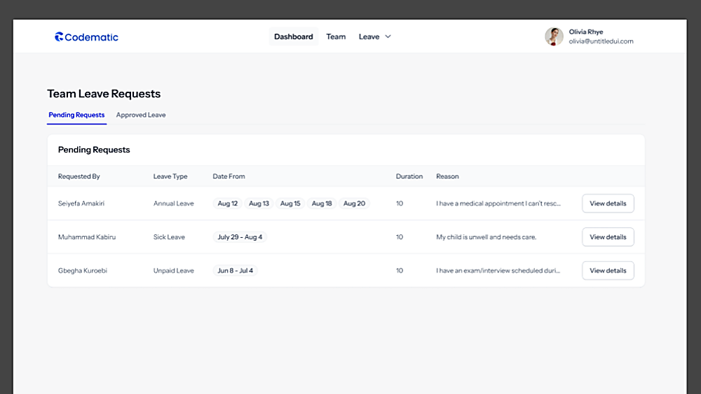 Internal HR & Operations Tool screenshot 2