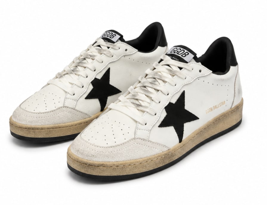 Golden Goose Ball Star White Black Premium White Golden Goose ფეხსაცმელი Ketebi.ge