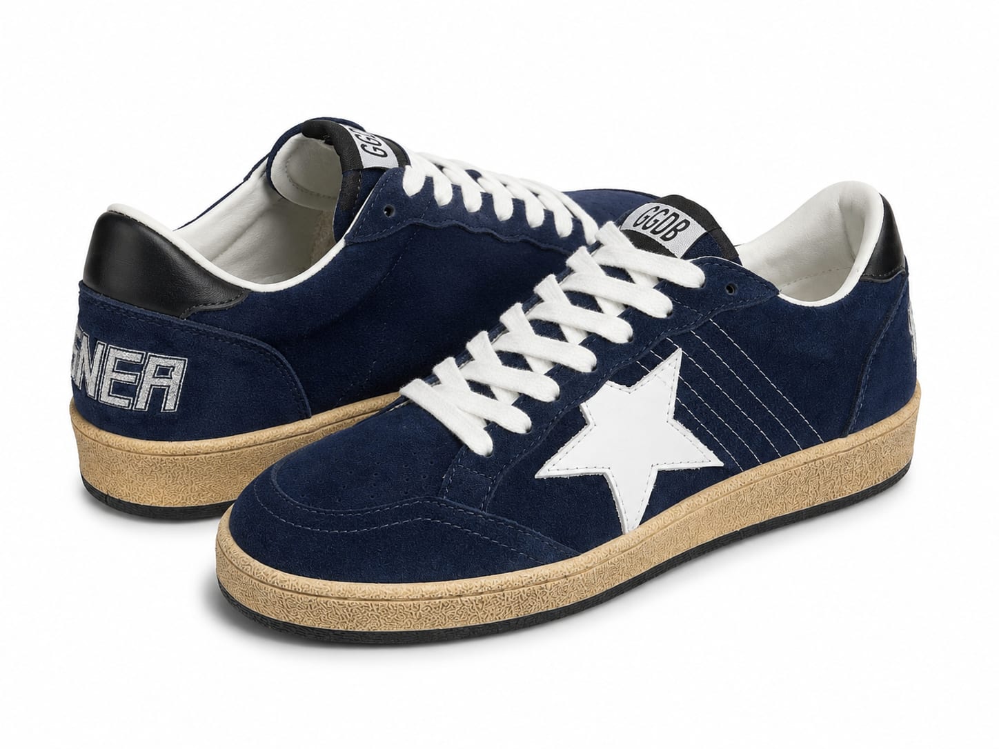 Golden Goose Ball Star Navy Suede Brown Golden Goose ფეხსაცმელი Ketebi.ge