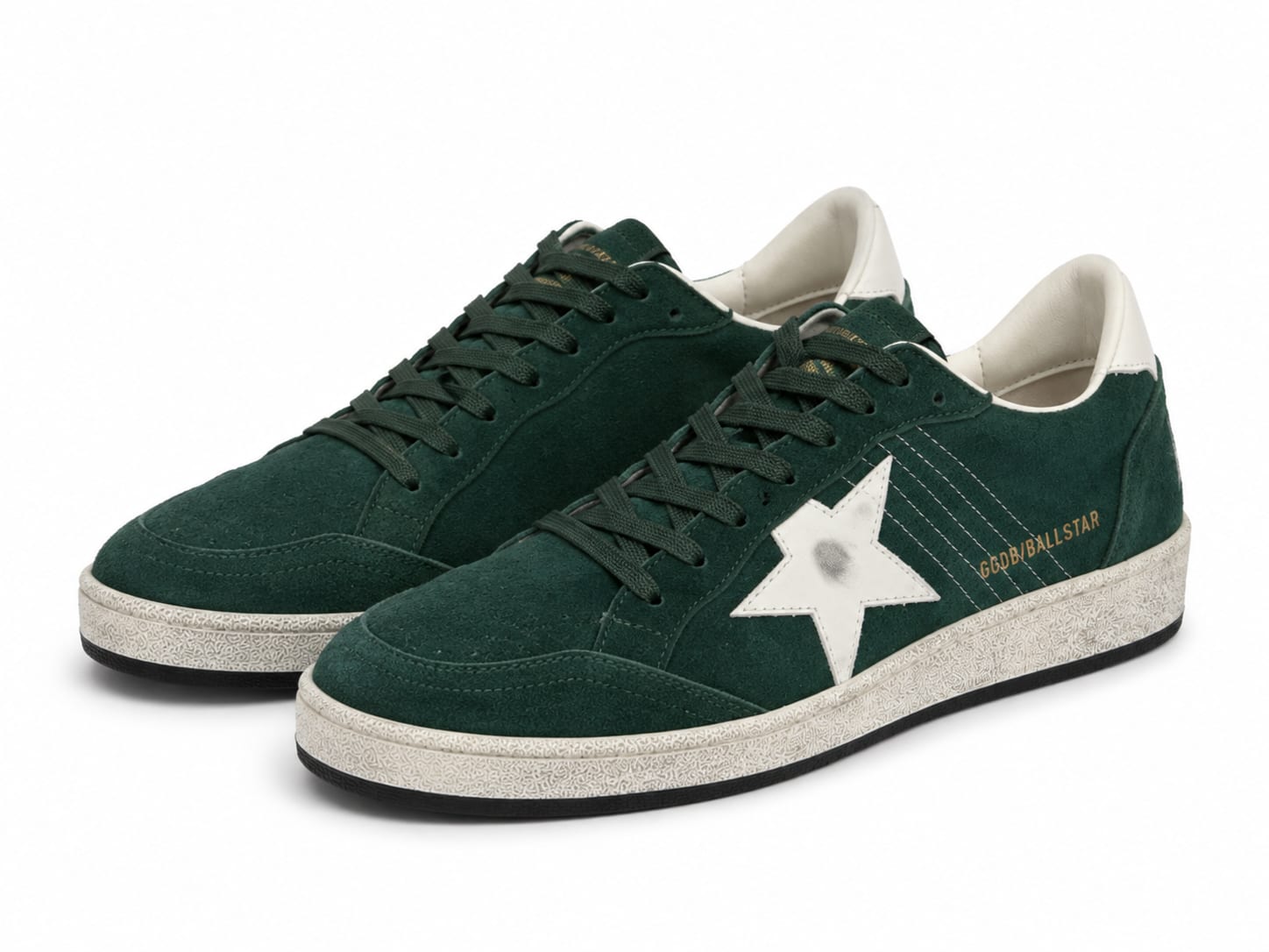 Golden Goose Ball Star Green Suede White Golden Goose ფეხსაცმელი Ketebi.ge
