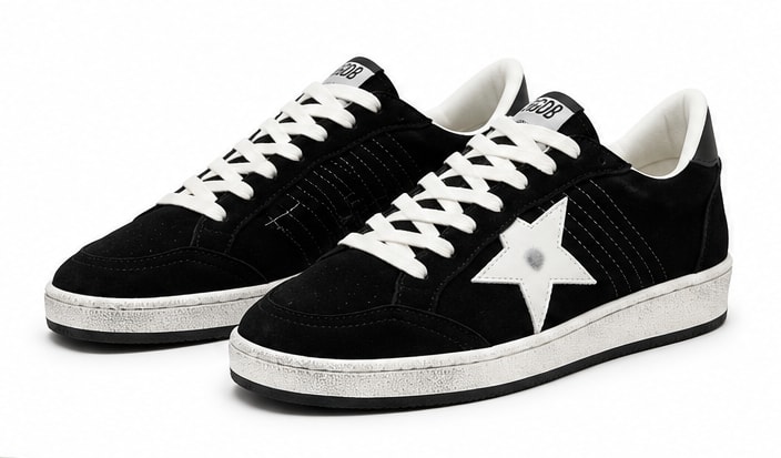 Golden Goose Ball Star Black Suede Brown Golden Goose ფეხსაცმელი Ketebi.ge