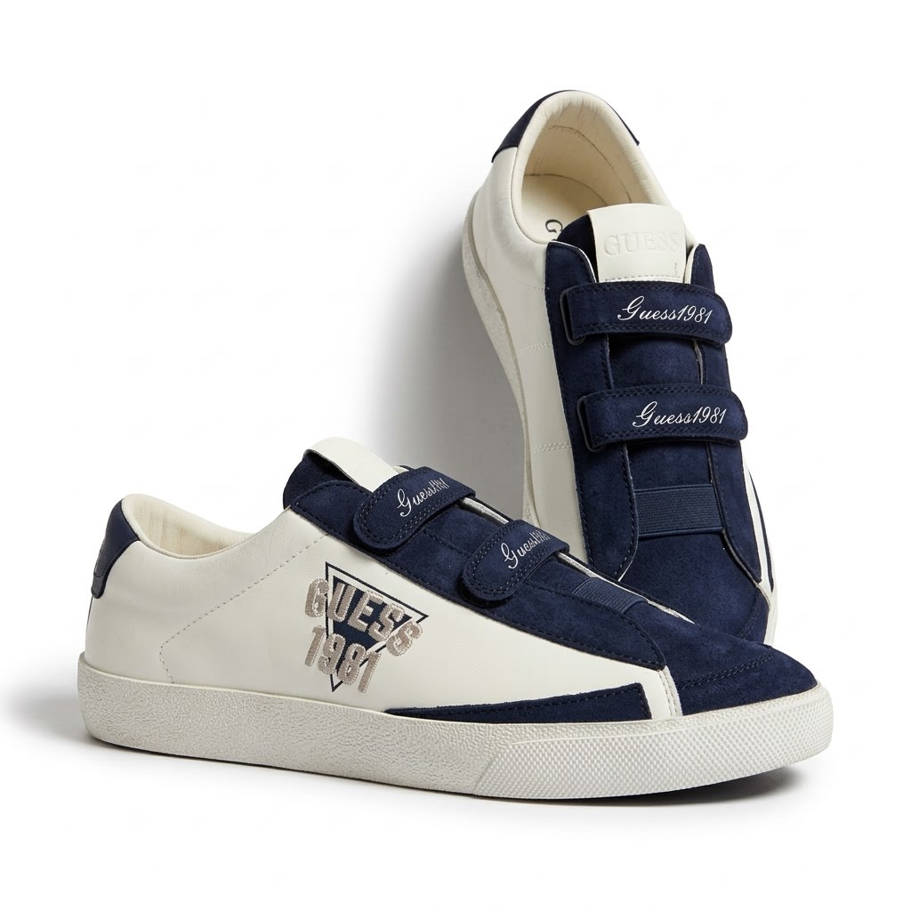 Guess Velcro Strap Low-Top Sneakers – Navy / White White / Blue Guess ფეხსაცმელი Ketebi.ge