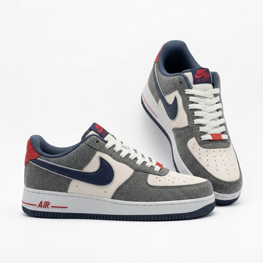 Nike Air Force 1 Low Gray / White / Navy / Red Red / Grey Nike ფეხსაცმელი Ketebi.ge
