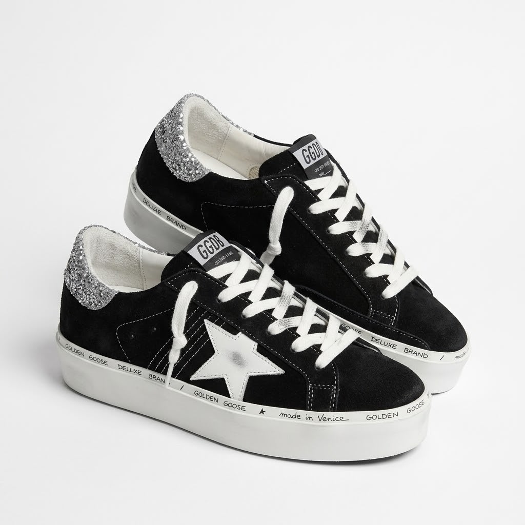 Golden Goose Hi Star Black / White / Silver Black / White Golden Goose ფეხსაცმელი Ketebi.ge