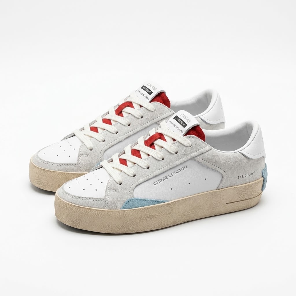 Crime London SK8 Deluxe White / Red / Blue White / Red Crime London ფეხსაცმელი Ketebi.ge