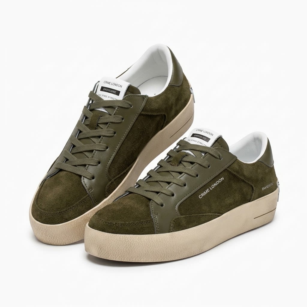 Crime London SK8 Deluxe Olive Green Olive Green Crime London ფეხსაცმელი Ketebi.ge