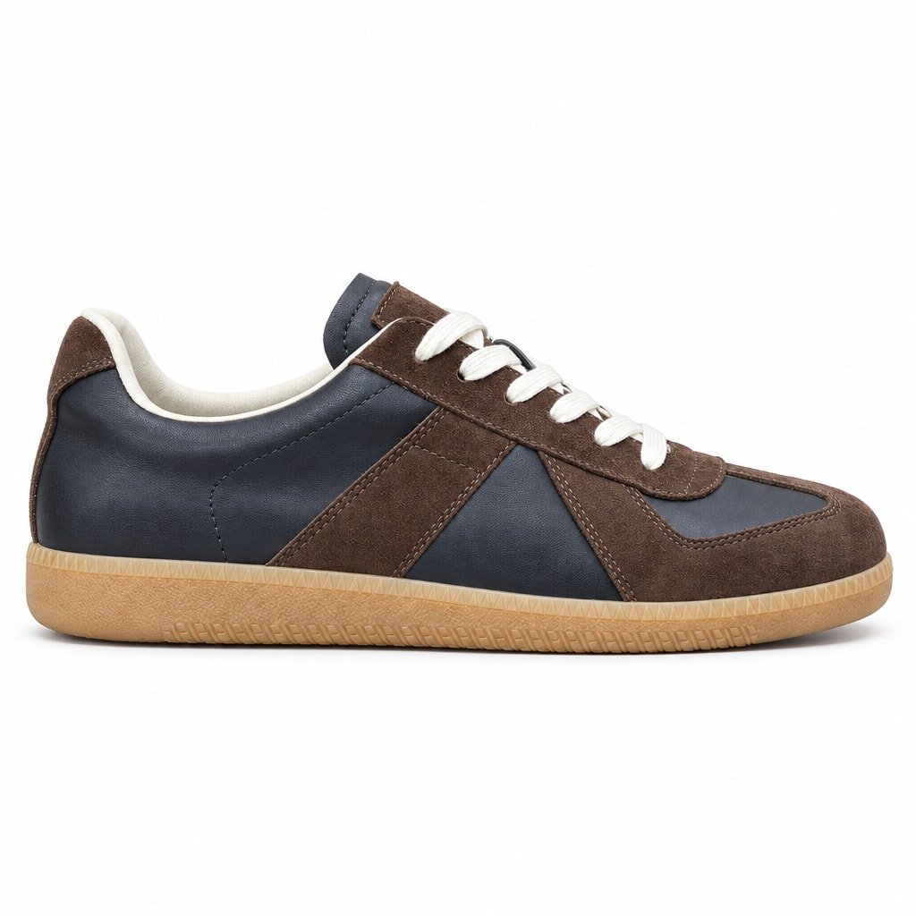 Maison Margiela Replica მუქი ლურჯი და ყავისფერი სნიკერი ღია რეზინის ძირით