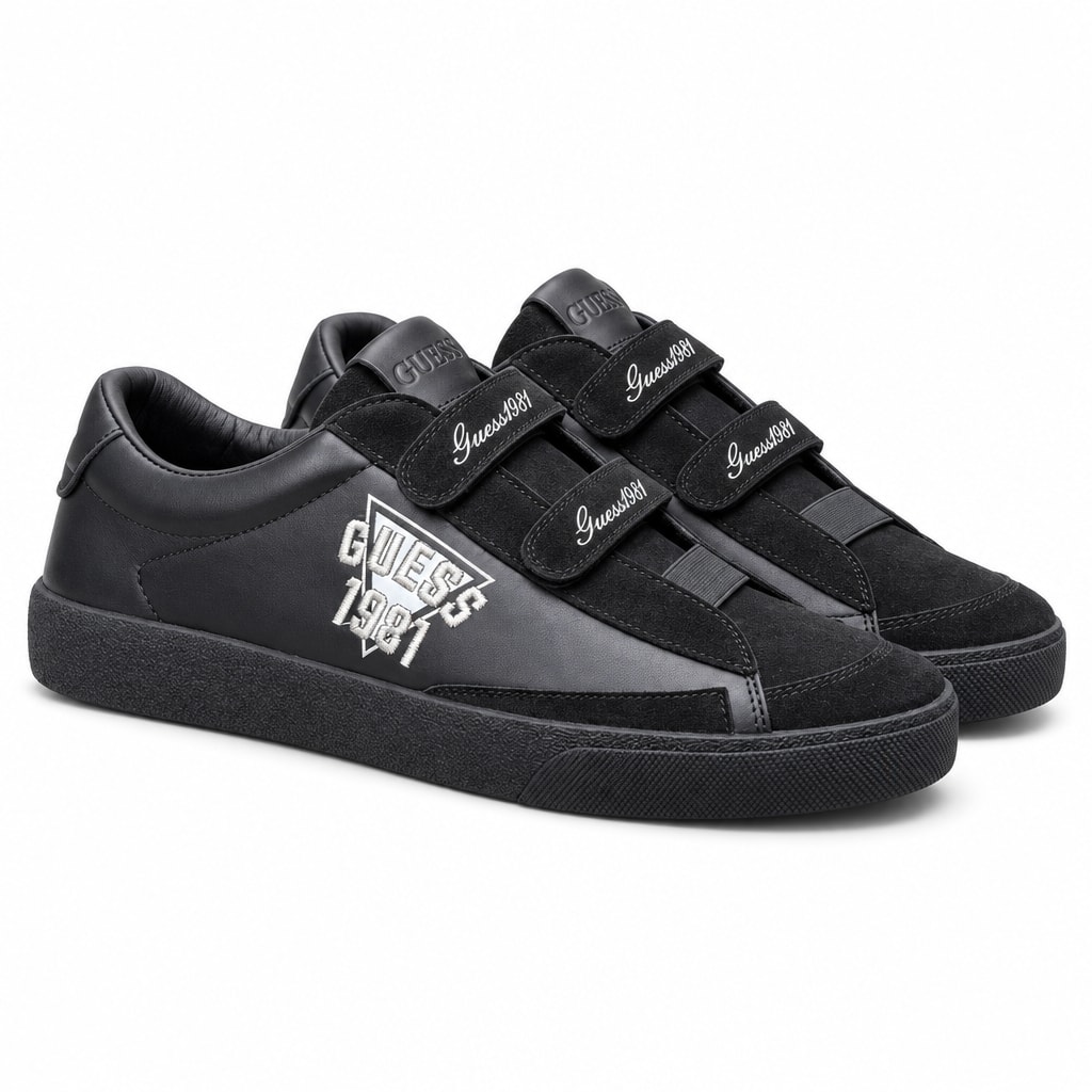 Guess Velcro Sneakers — Black / white / Beige Black Guess ფეხსაცმელი Ketebi.ge