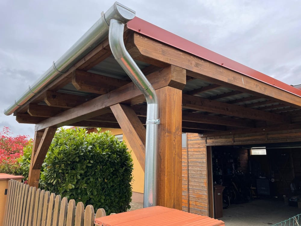 Carport in Altstaetten with trapezoid roof - After completion - Image 3