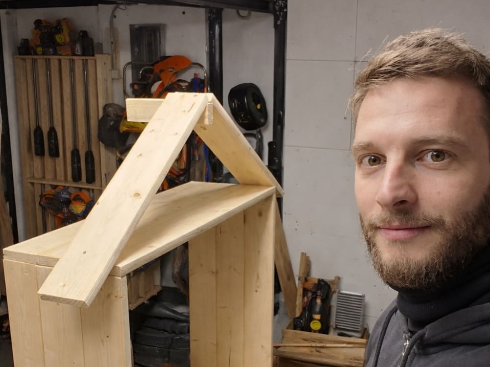 Adventskalender-Häuschen in Gams aus Holz - Vor der Ausführung - Bild 2