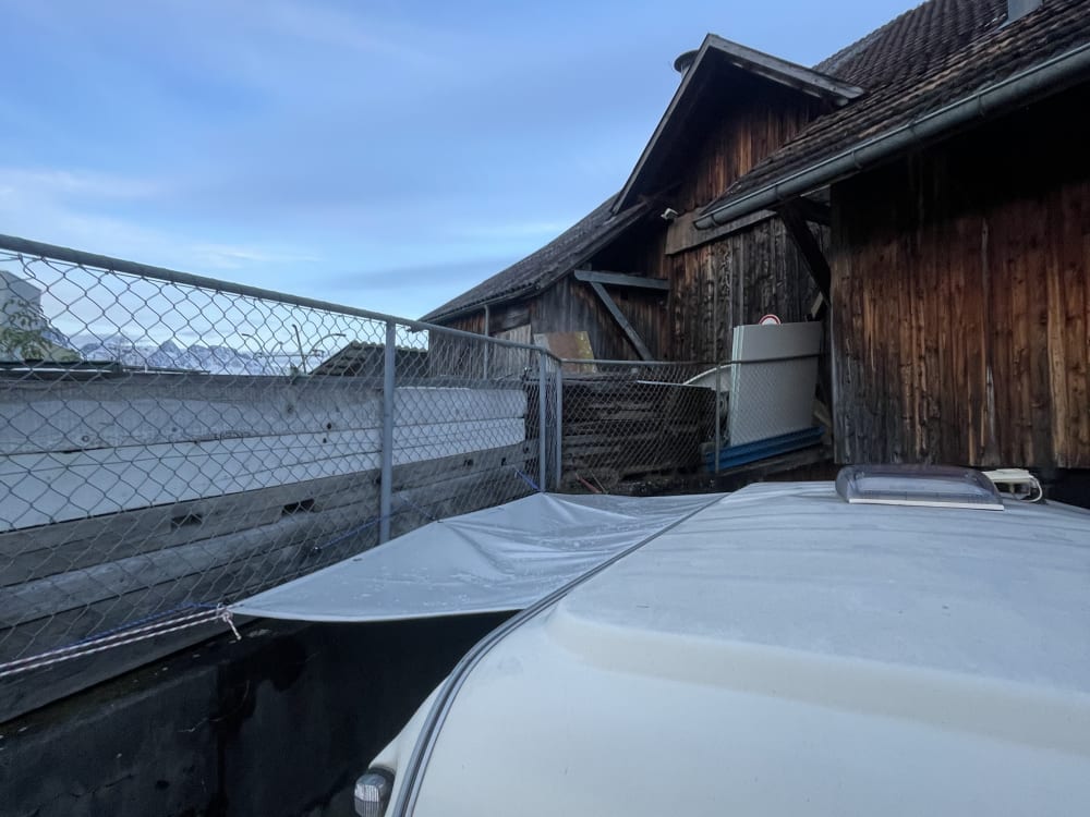 Wohnmobil-Fordach in Buchs aus Holz/OSB - Vor der Ausführung - Bild 3
