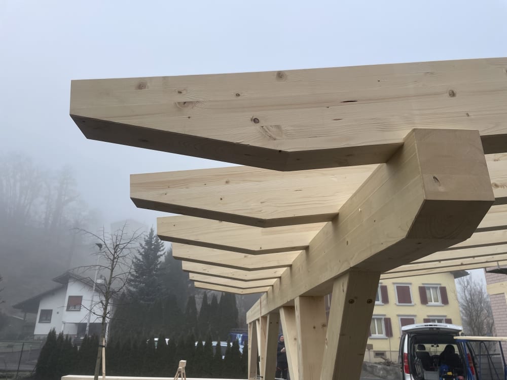 Four-car timber carport in Sevelen - After completion - Image 3