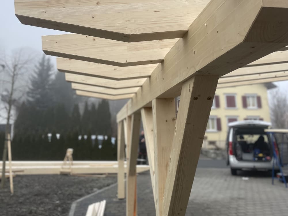 Four-car timber carport in Sevelen - After completion - Image 4