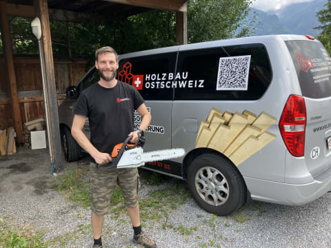 Teamwork during timber construction assembly in Eastern Switzerland