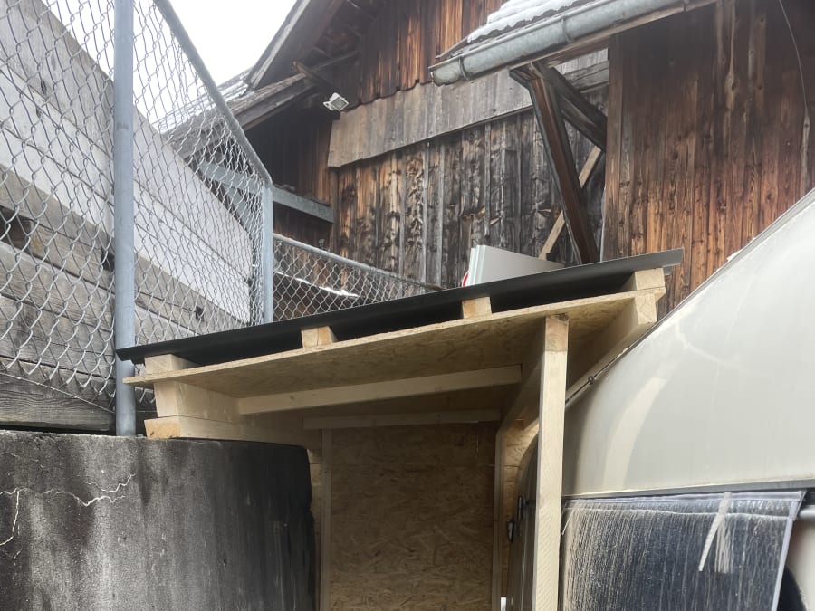 Motorhome canopy in Buchs, timber/OSB, Buchs (SG), CH