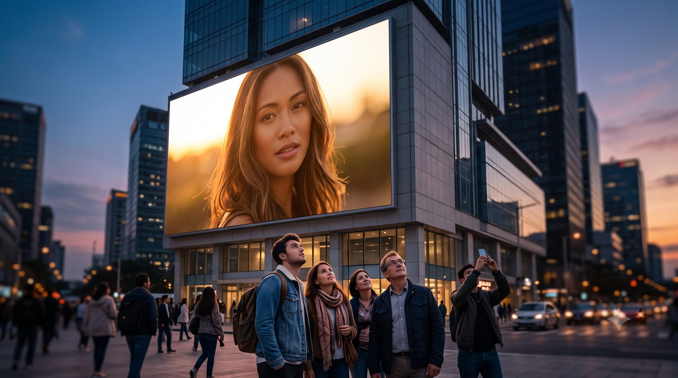 Billboard raksasa menampilkan foto dari smartphone