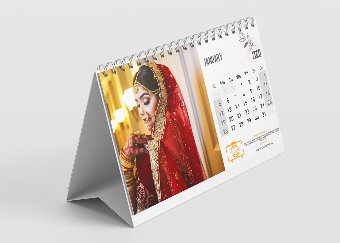 personalised photo desktop calendar