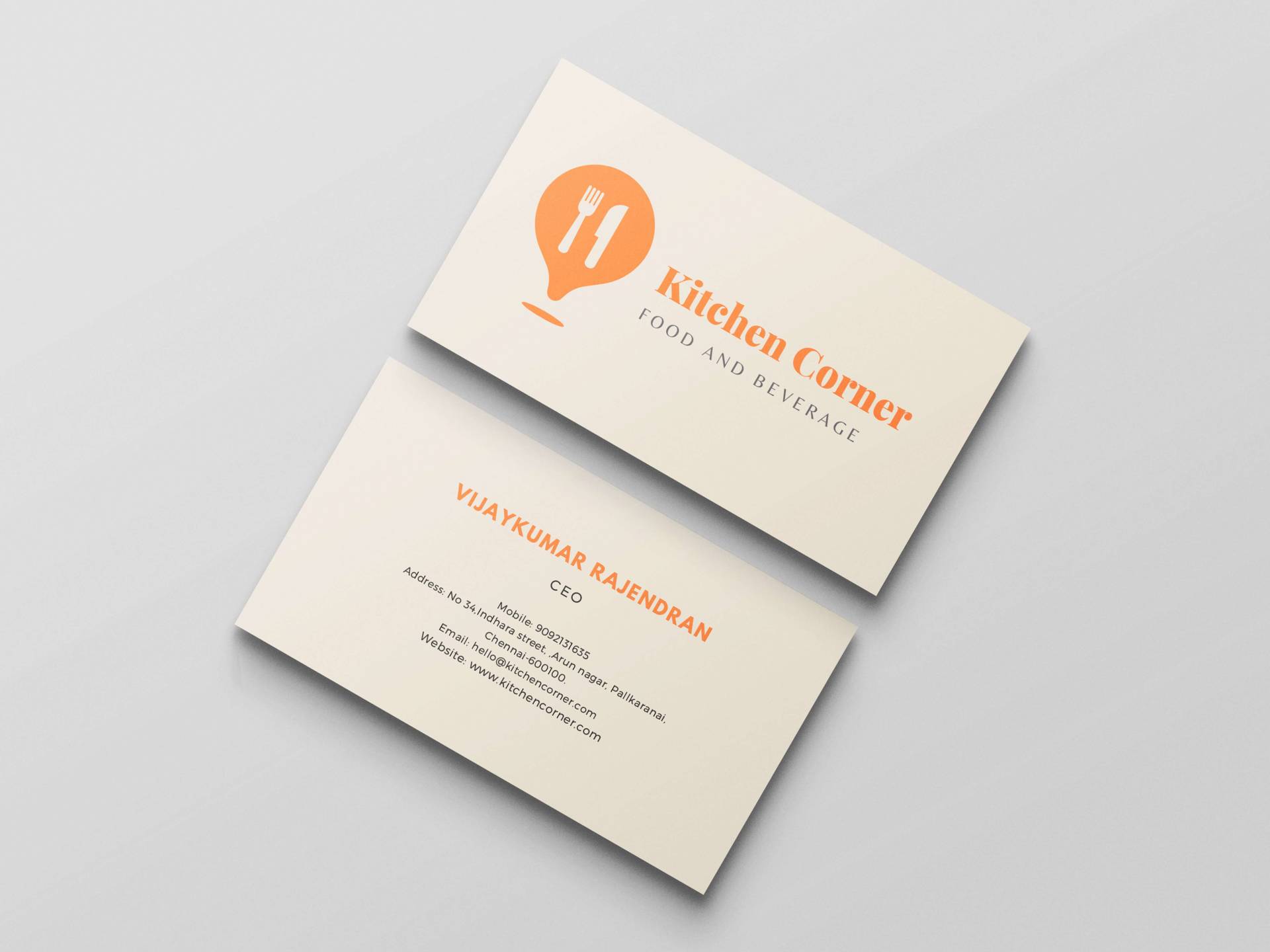 Personalized Restaurant Business Card Design