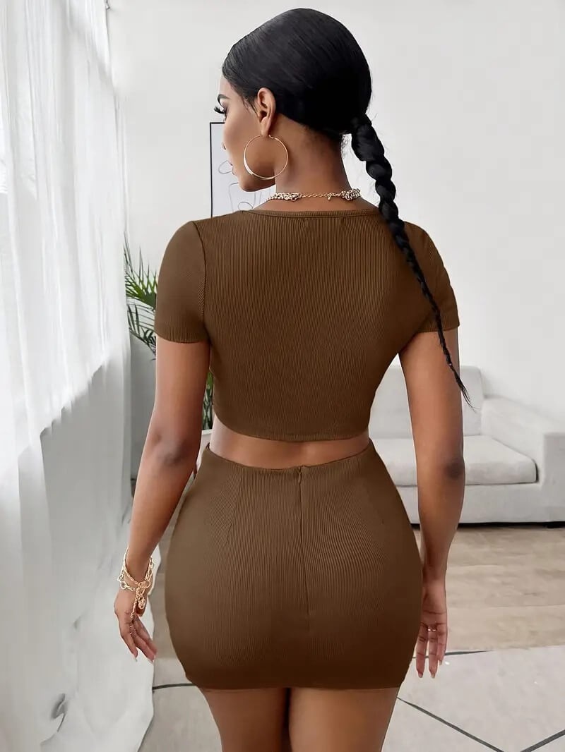 Colour Block Skirt and Top for Women