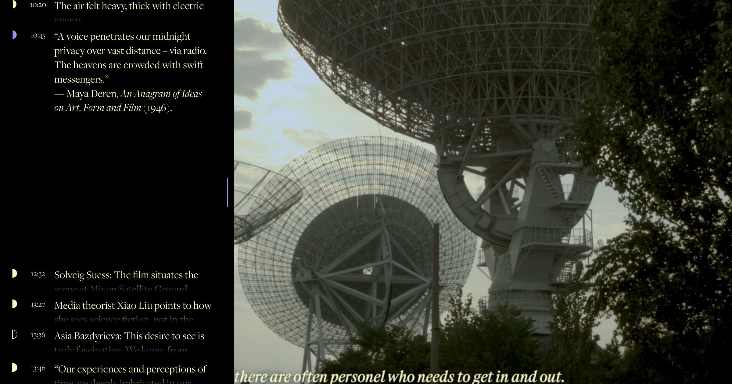 Footnotes on a film