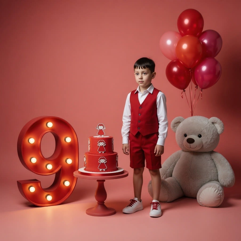 Luxury Baby Birthday Photoshoot with Number Prop