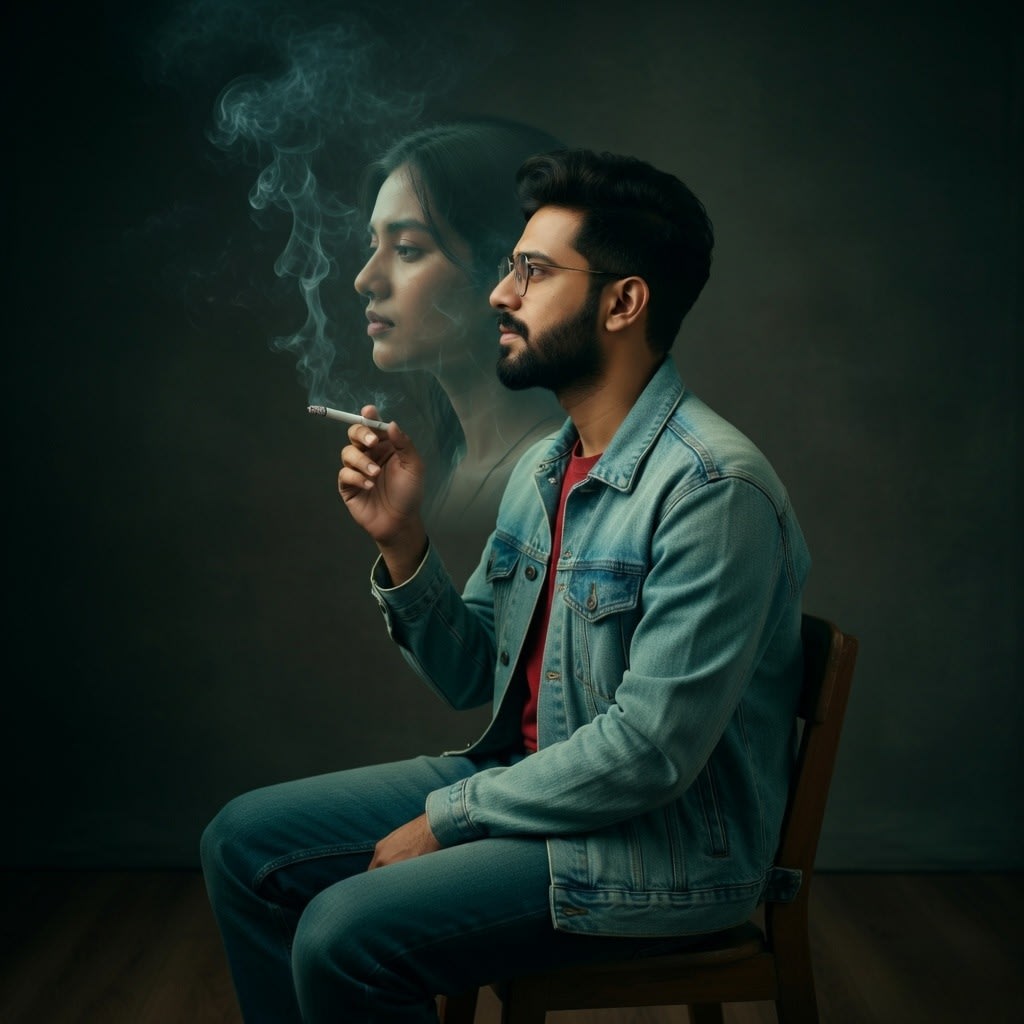 Surreal Smoke Portrait with Dreamlike Face Illusion
