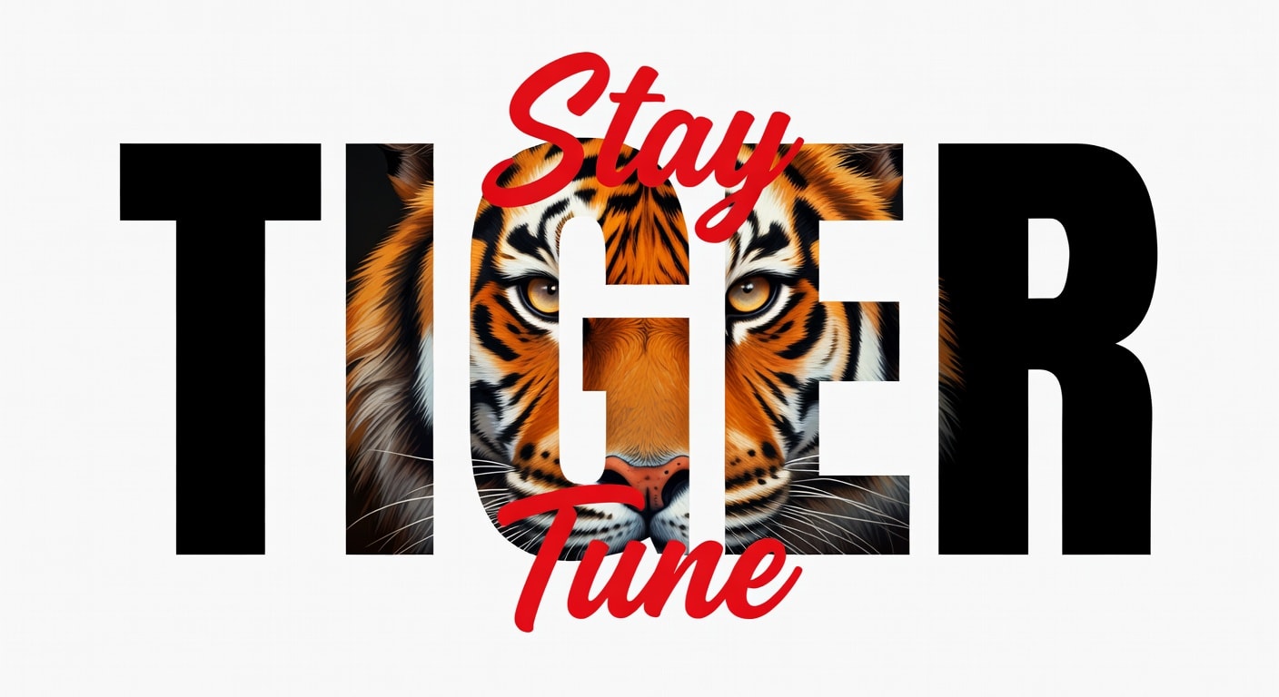 Bold Animal Typography Poster Design with Text Mask Effect