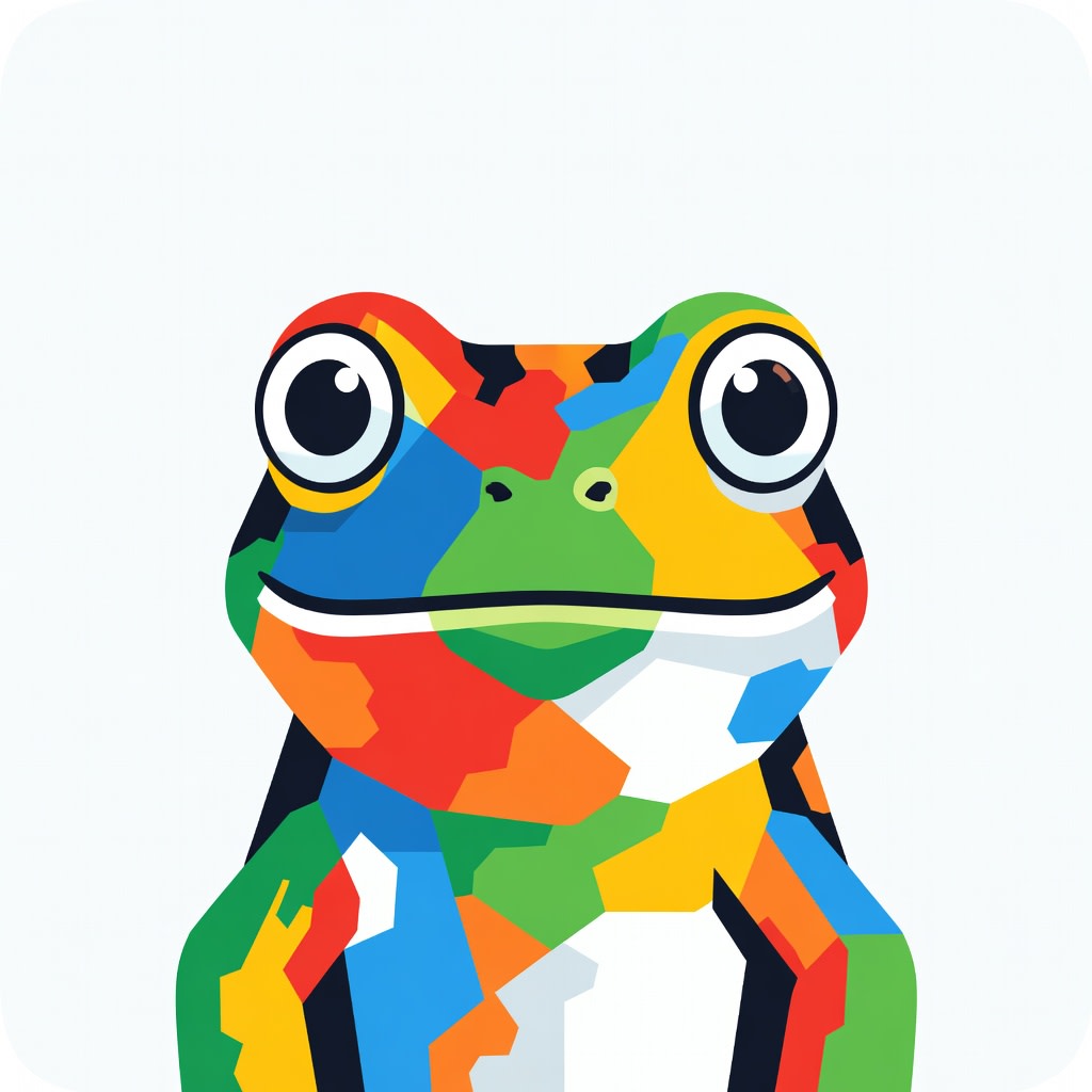 Colorful Geometric frog Head Abstract Vector Illustration
