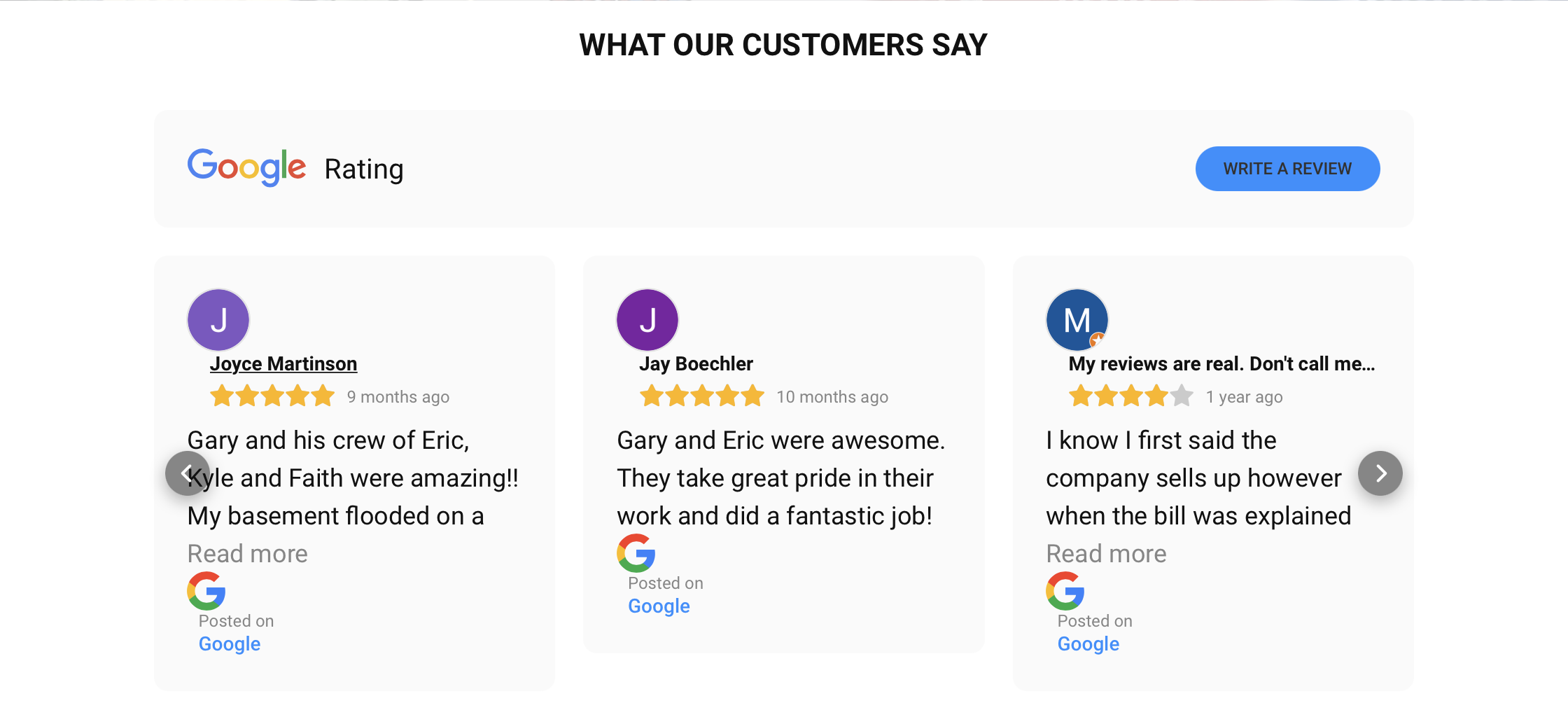 What our customers say. Testimonial