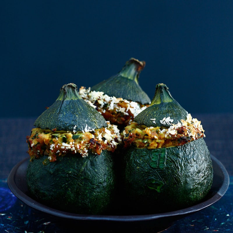 Courgettes rondes farcies à la viande hachée