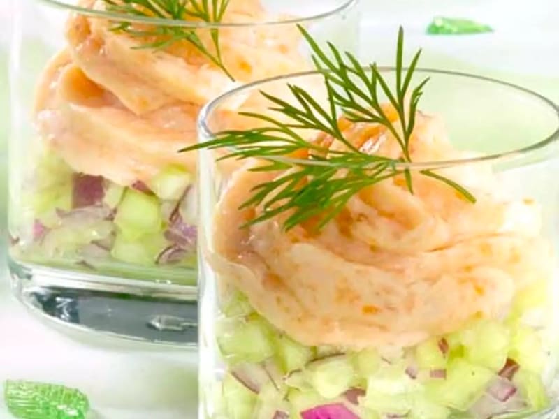 Verrines de Saumon Fumé et Concombre