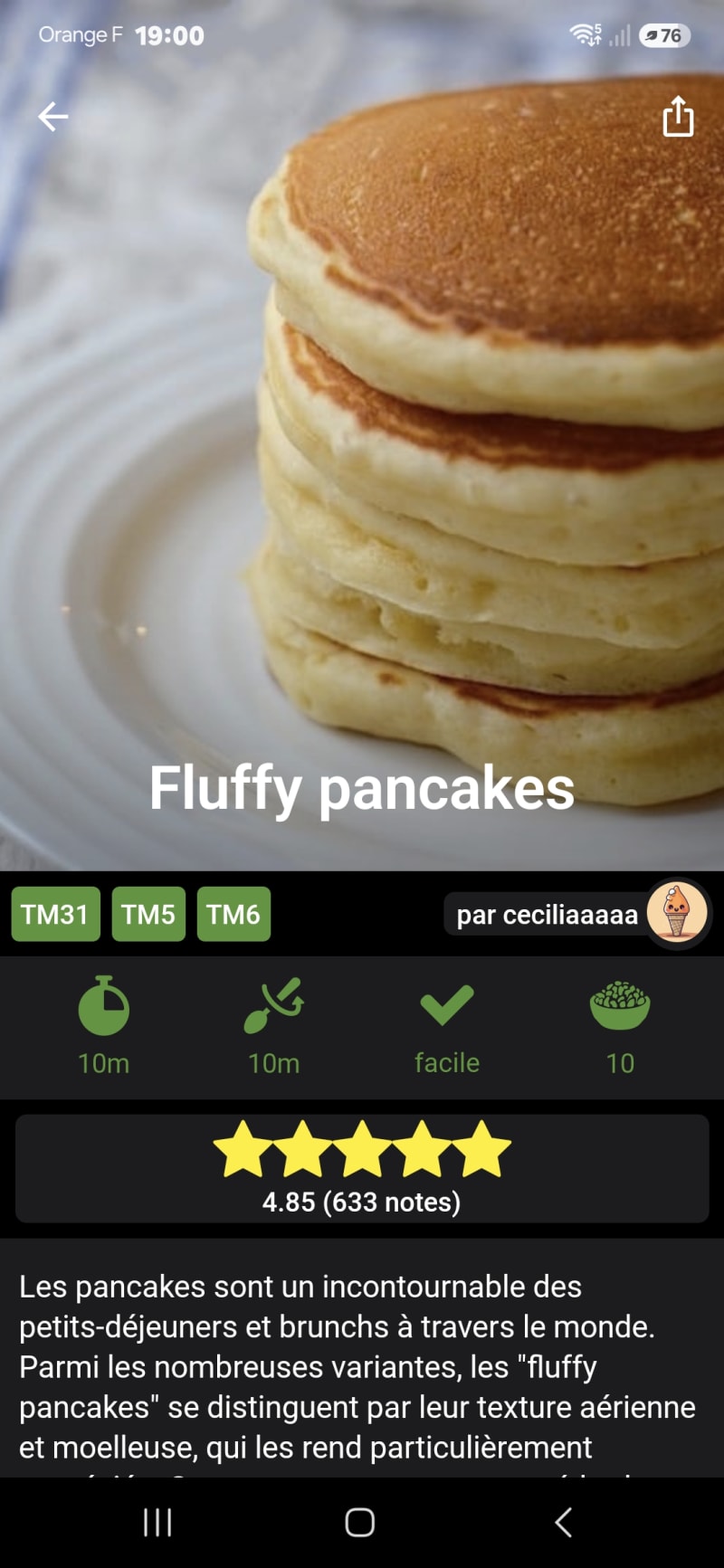 Pancakes moelleux