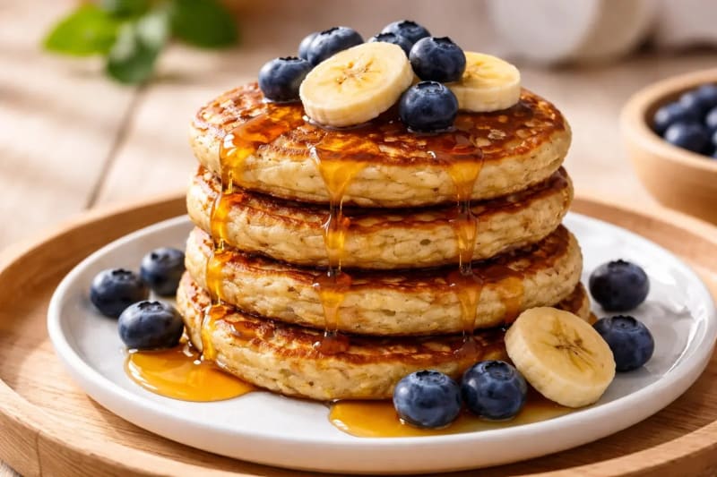 Pancakes banane-avoine protéinés