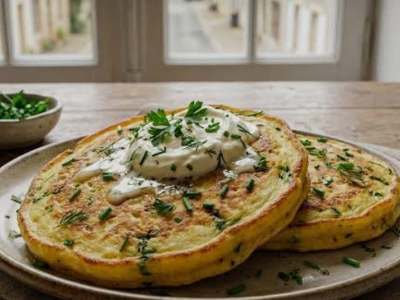 Pancakes salés aux herbes