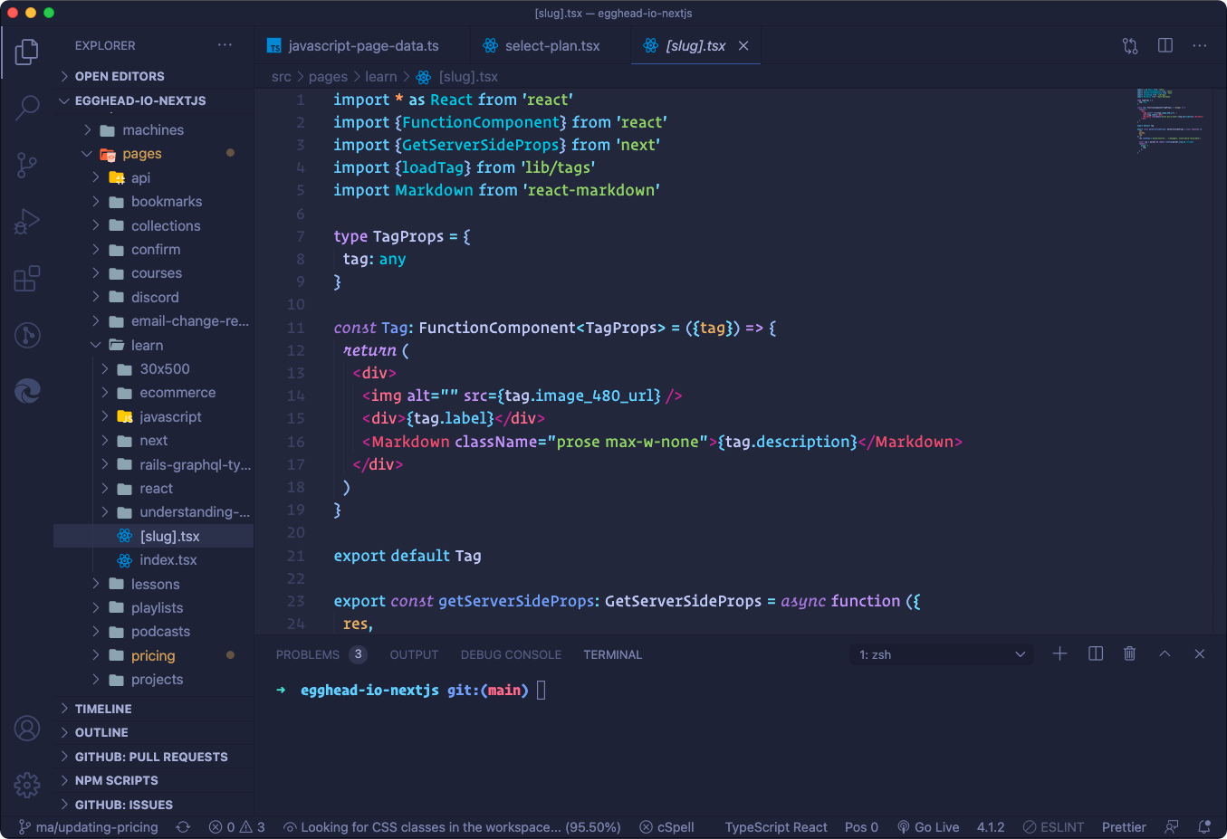 The interface of VS Code – one of the most popular apps for professional programming. If you're writing front-end code, you check the results in a separate browser window.