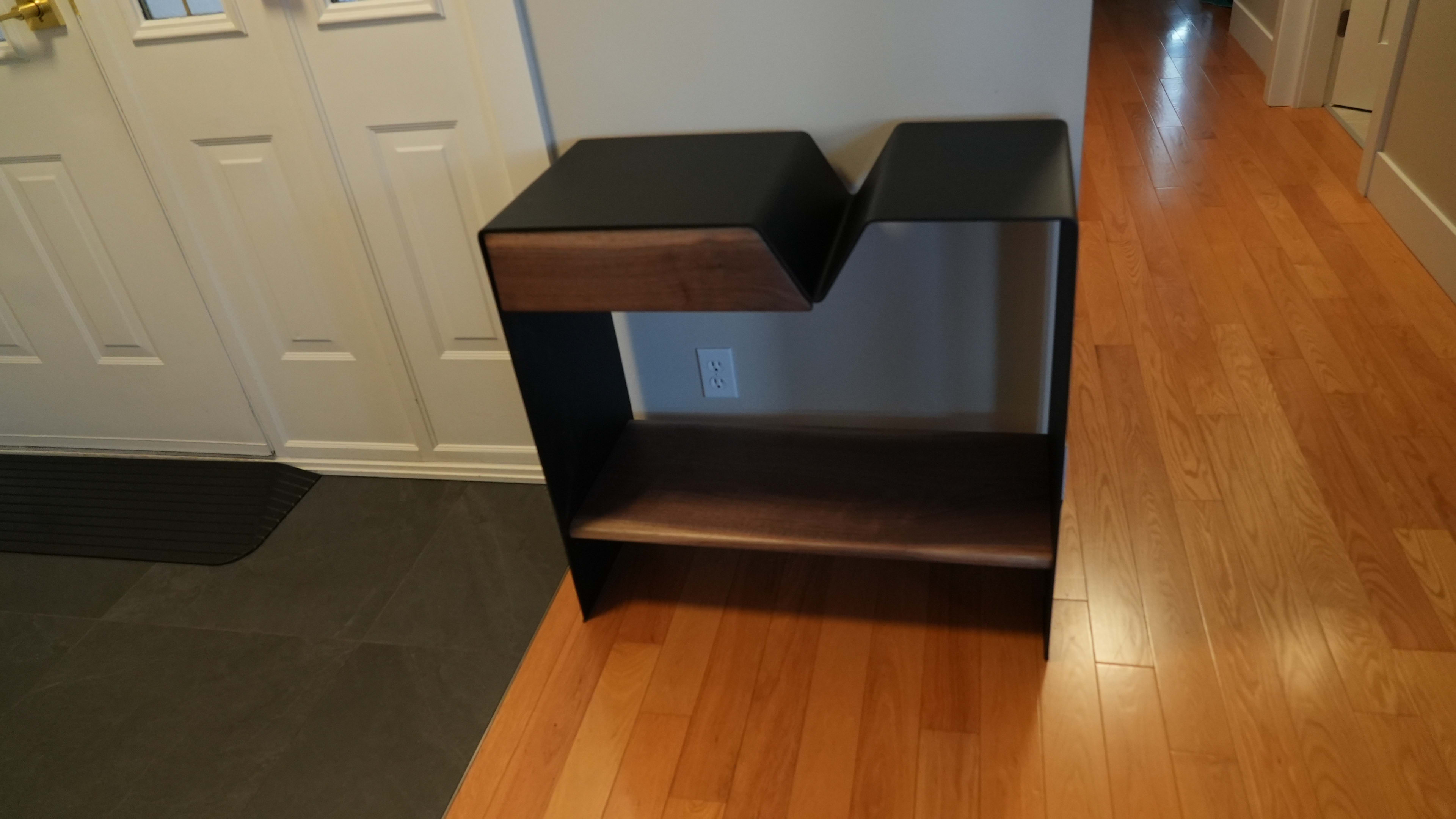 Black Walnut & Black Steel Credenza