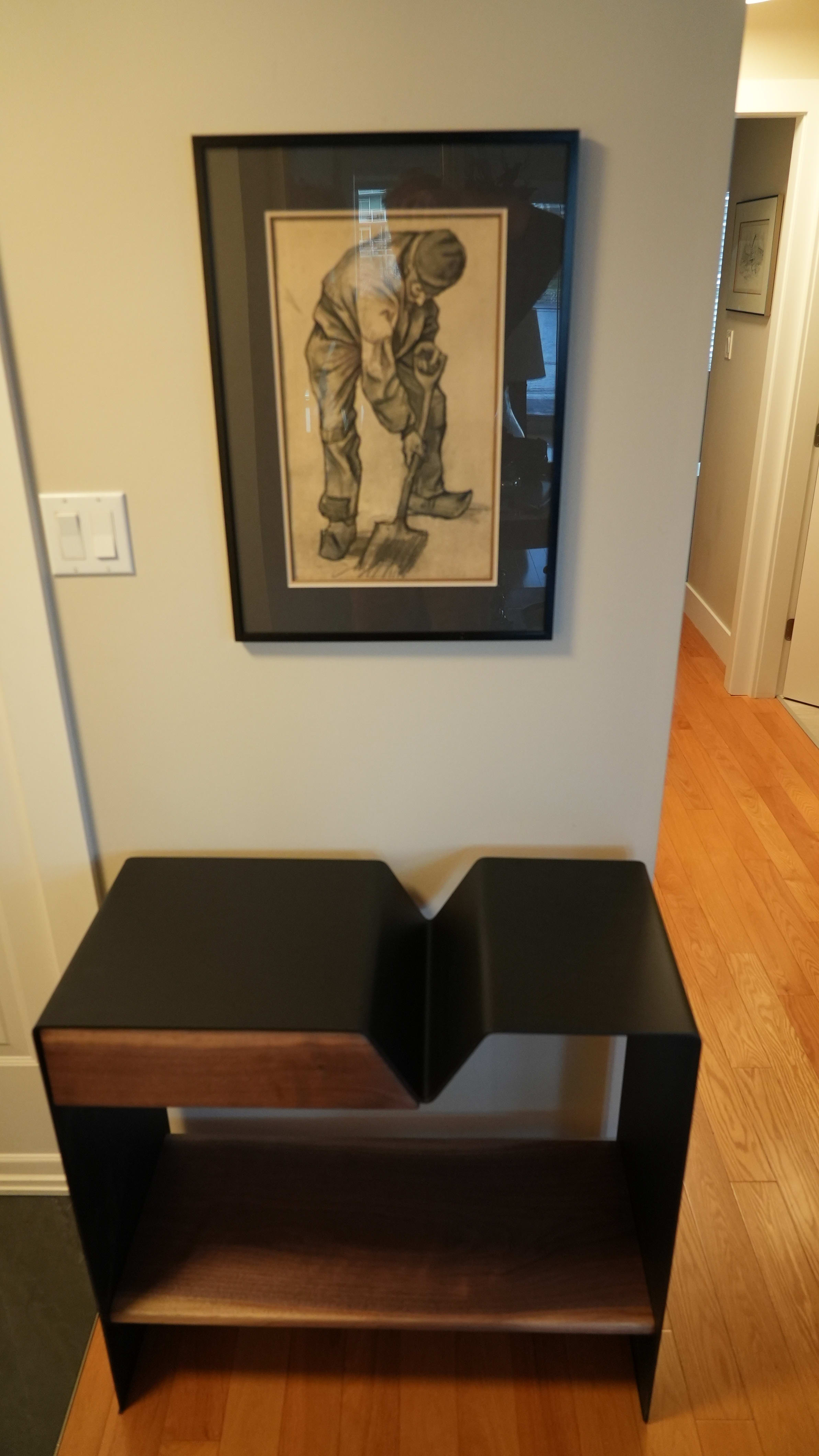 Black Walnut & Black Steel Credenza thumbnail 3