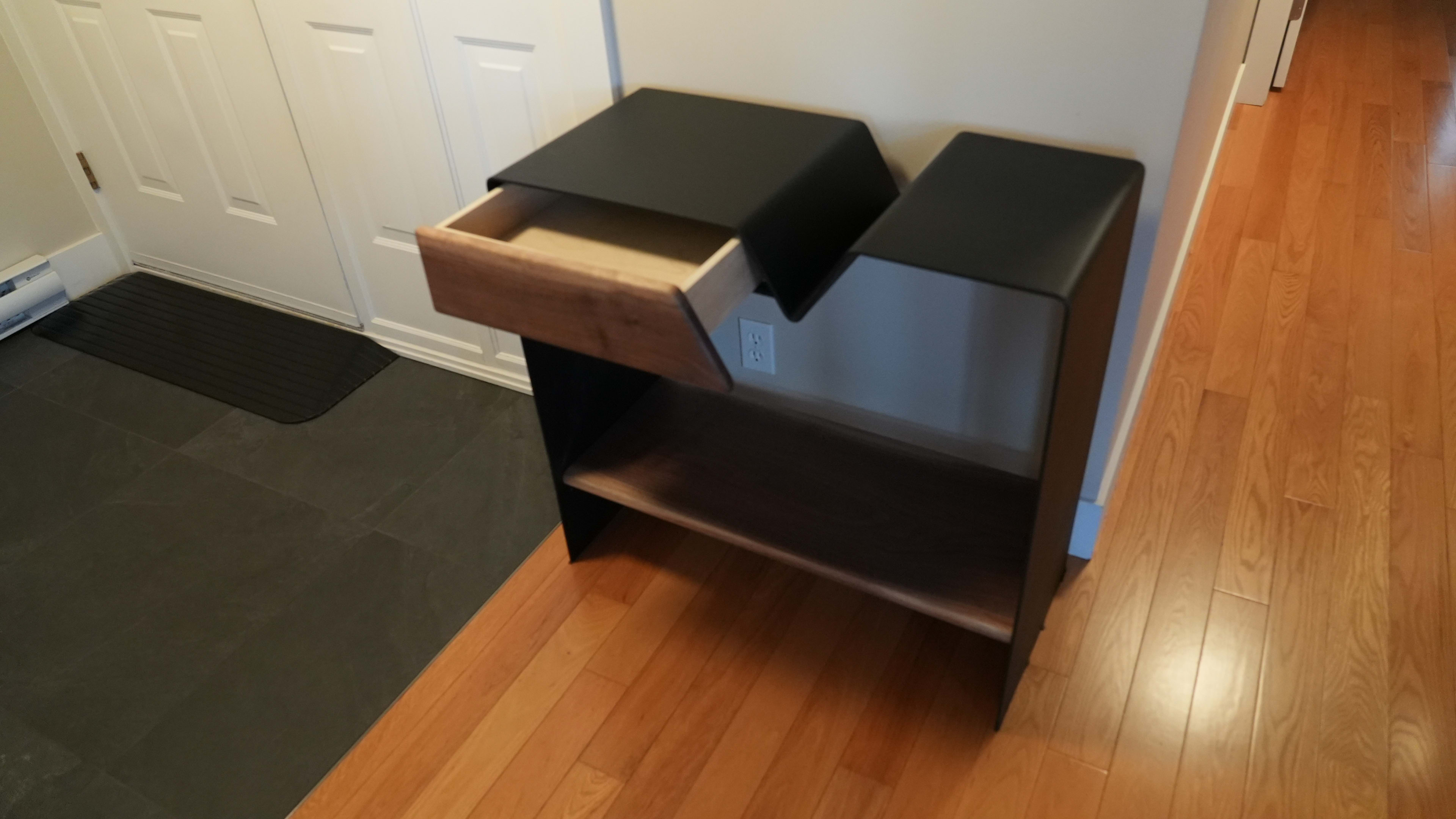 Black Walnut & Black Steel Credenza thumbnail 6