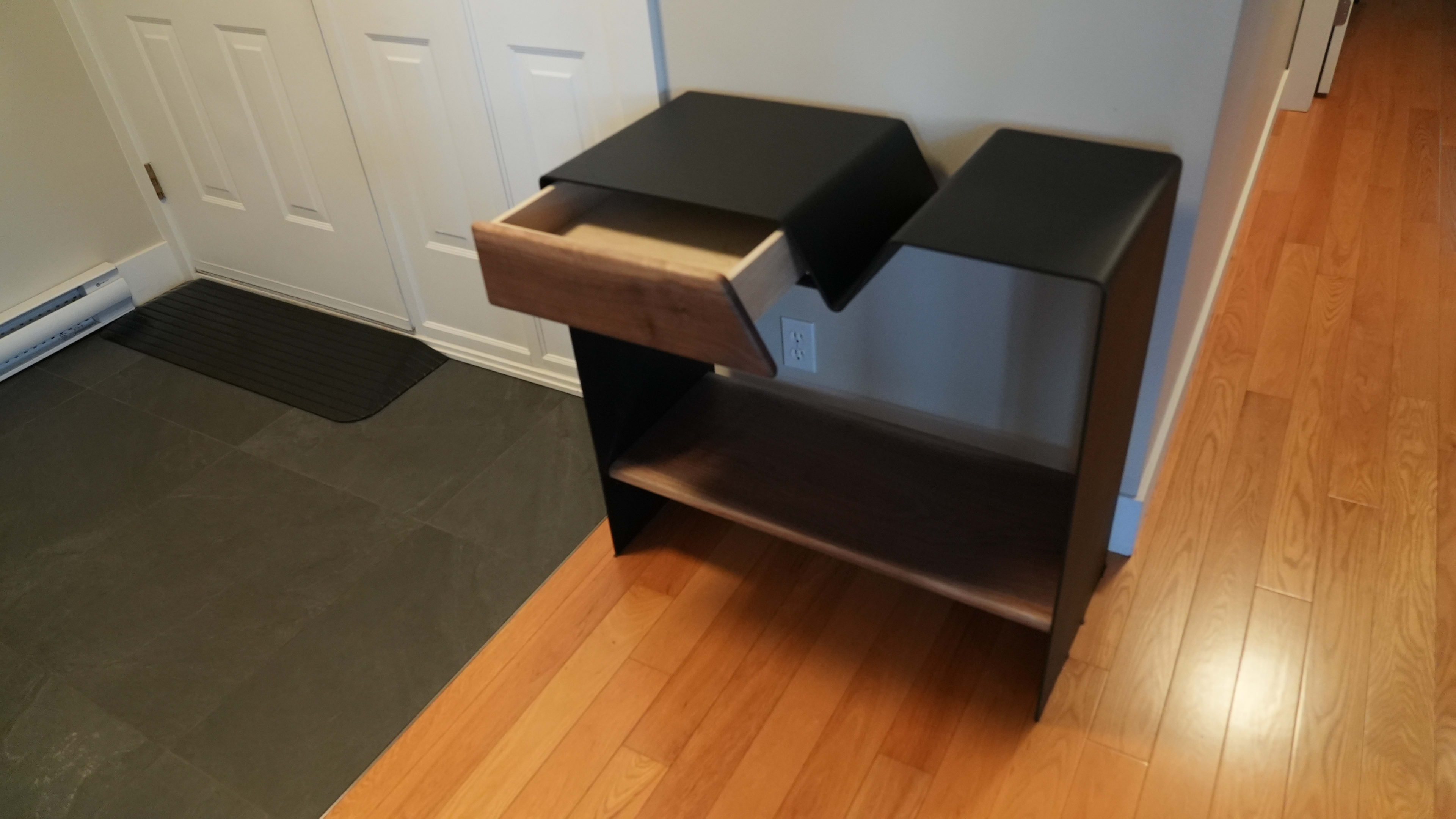 Black Walnut & Black Steel Credenza thumbnail 7