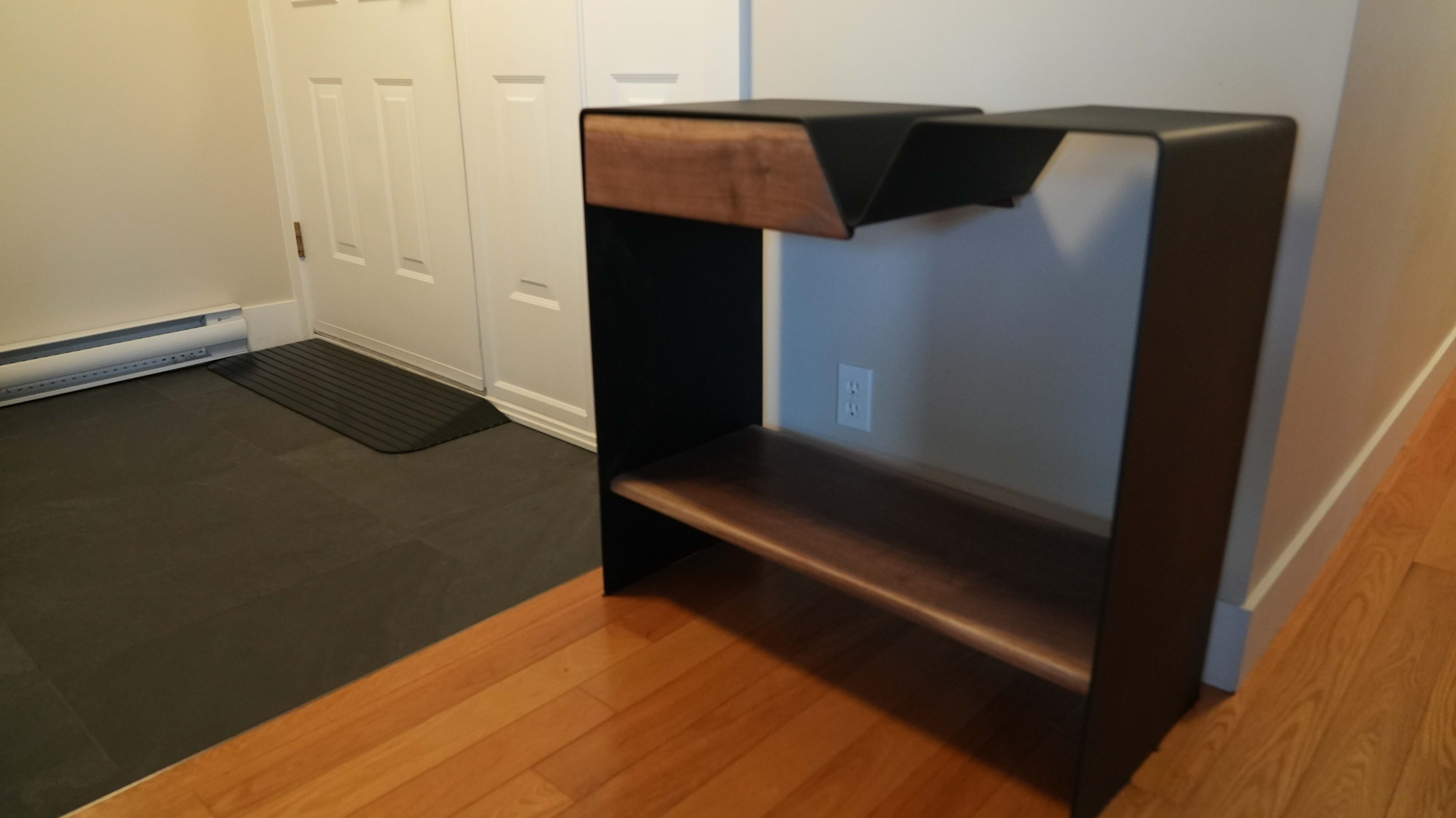 Black Walnut & Black Steel Credenza thumbnail 9
