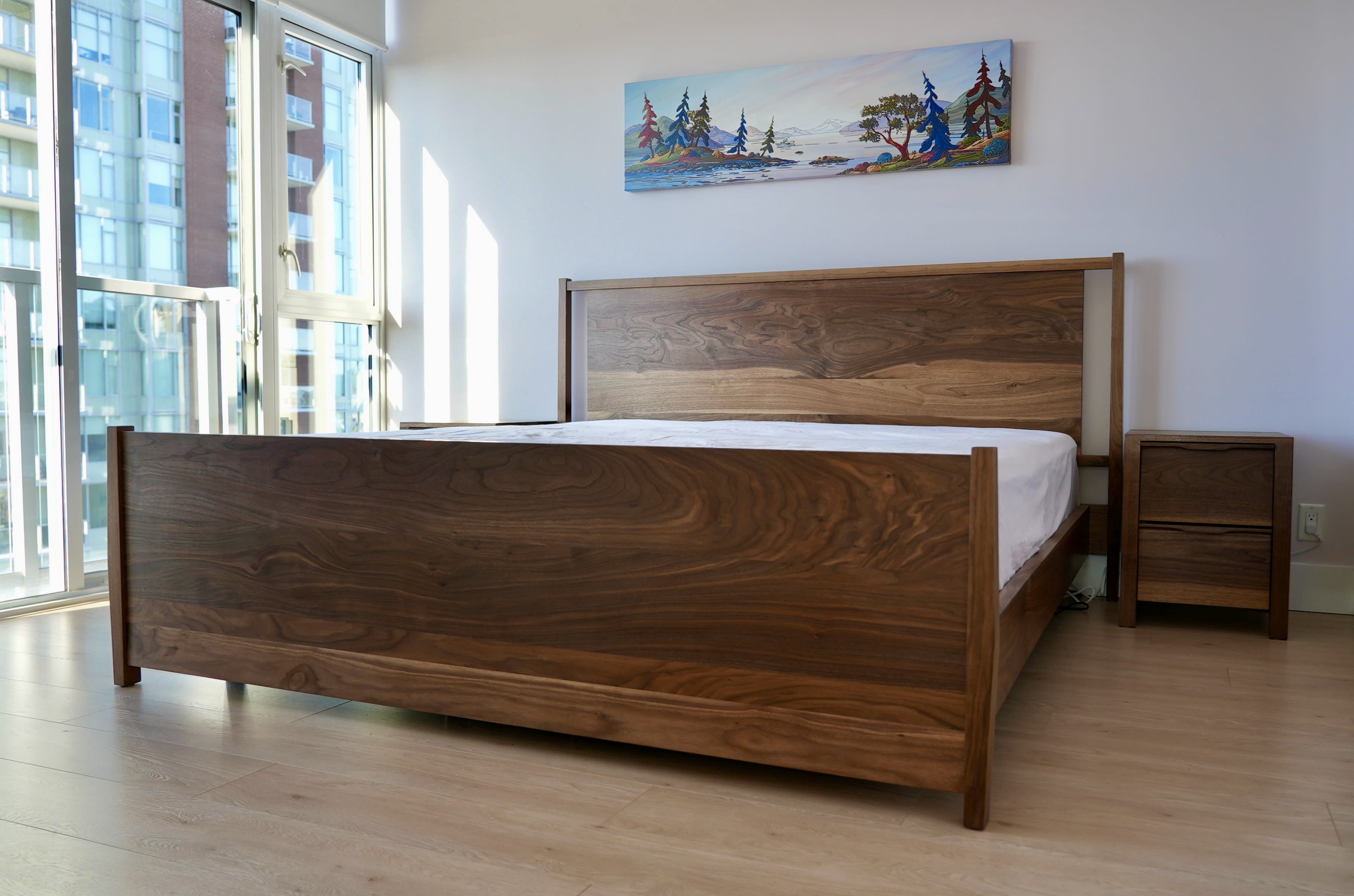Mid-Century Modern Walnut Bedframe thumbnail 9