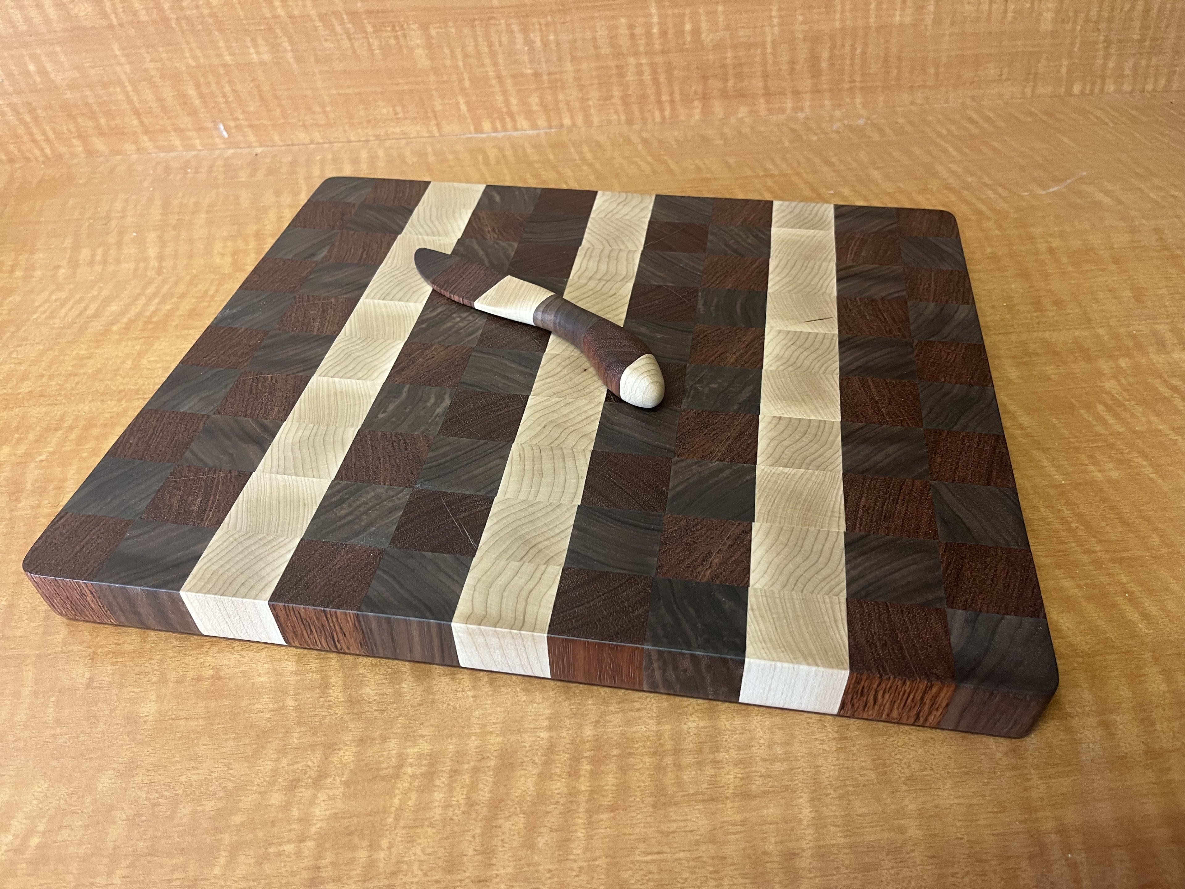 Walnut, Cherry & Maple End-grain Chopping Block - Image 1