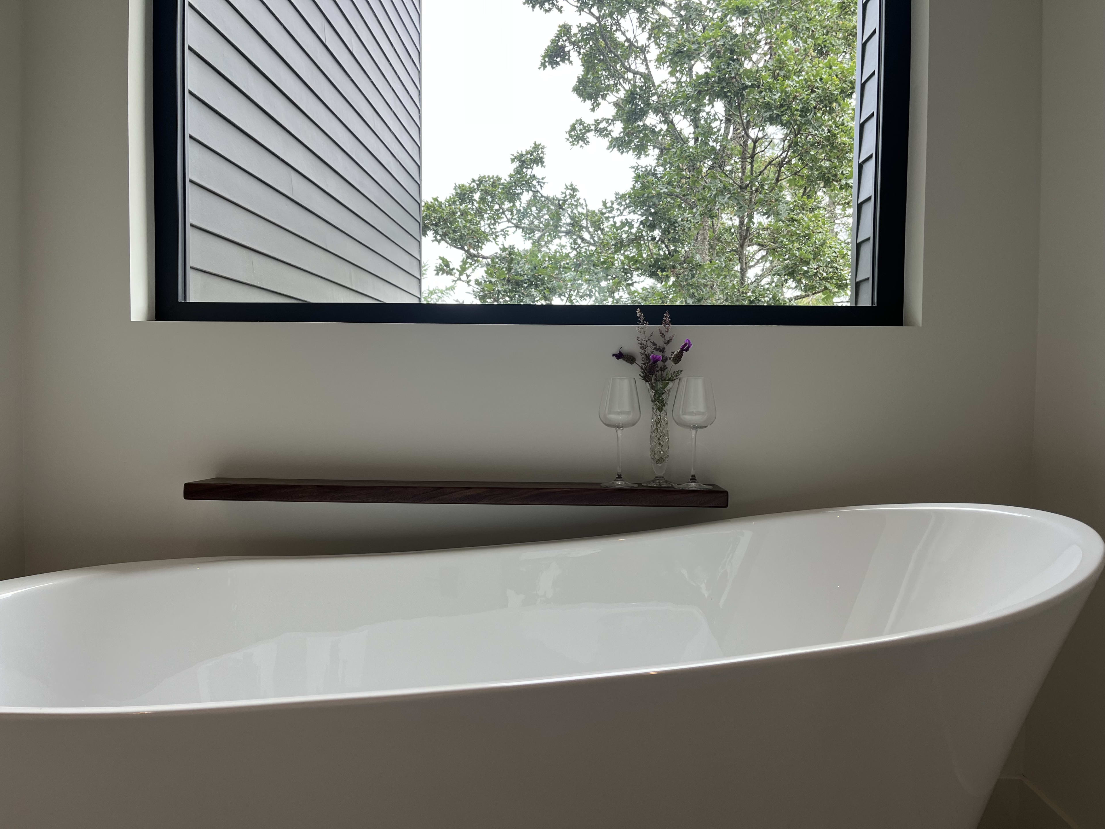 Walnut Bath-side Floating Shelf - Image 1