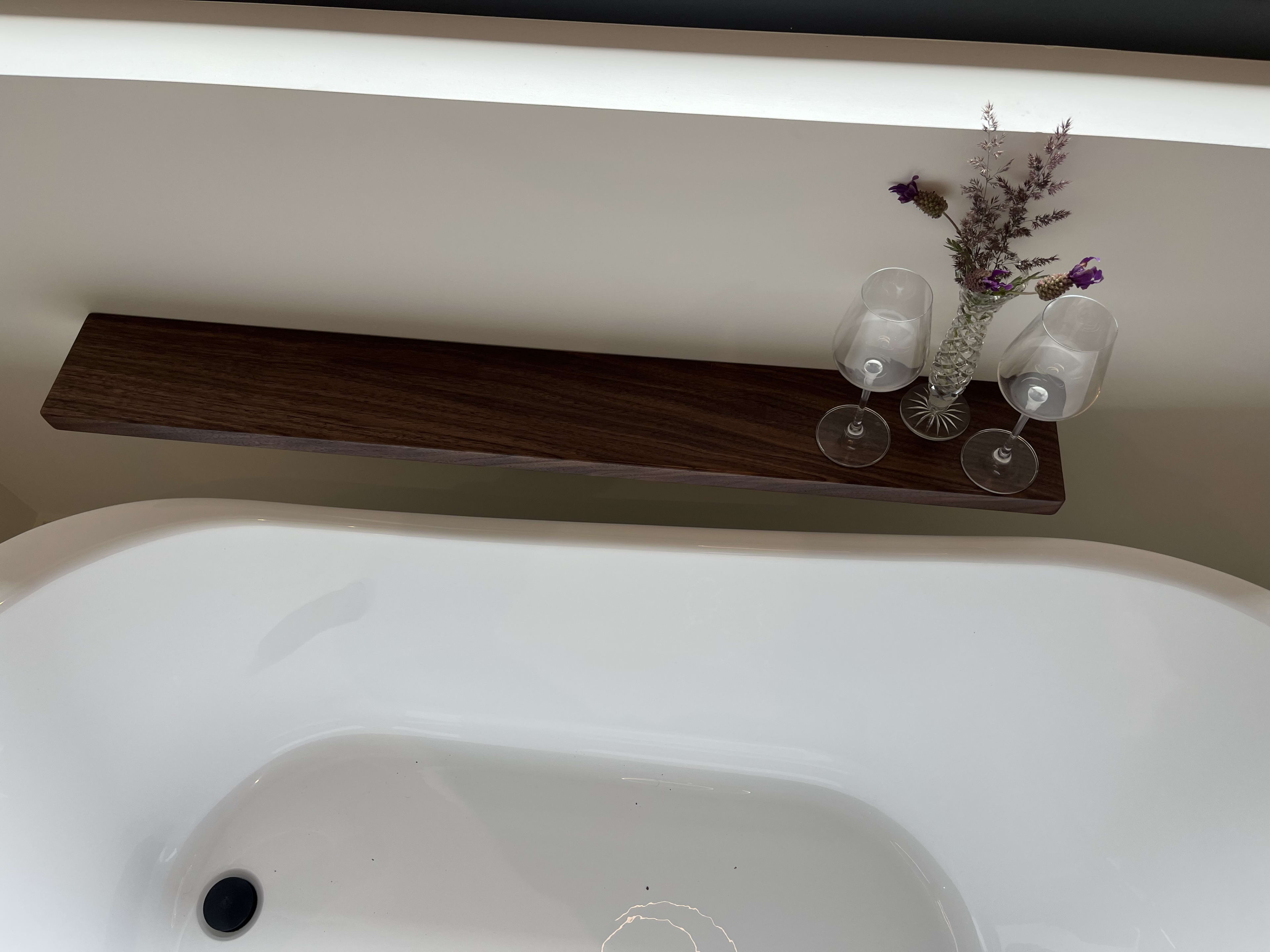 Walnut Bath-side Floating Shelf thumbnail 4